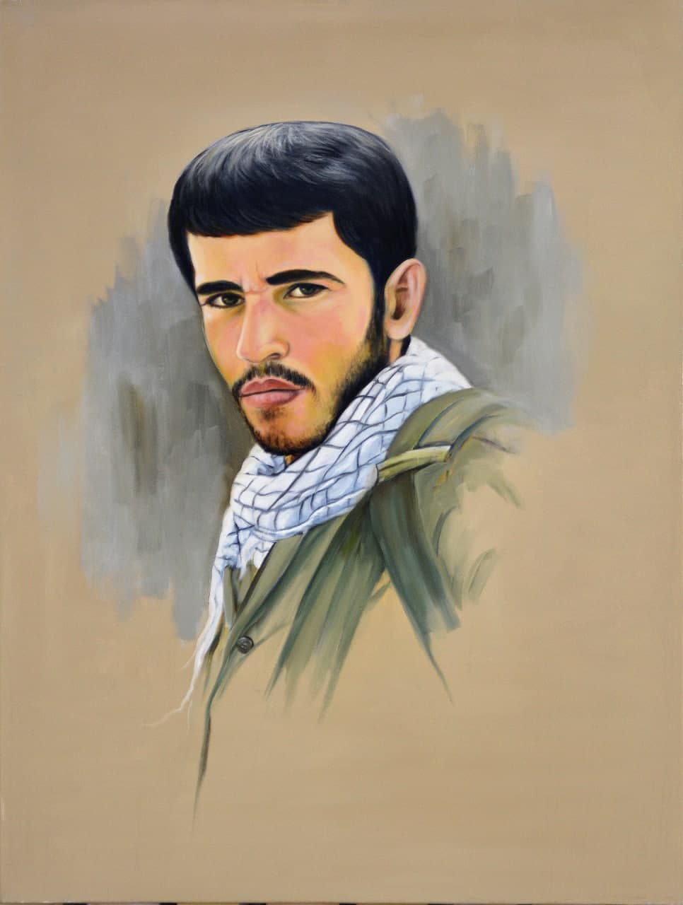 نقاشی چهره شهید محمدرضا افشار